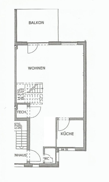 Grundriss Schlafen 1, Schlafen 2, Badezimmer und Hauswirtschaftsraum